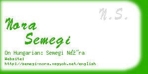 nora semegi business card